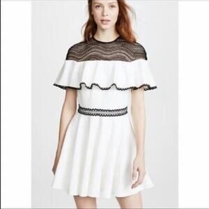 Stylestalker Dahlia Lace‎ Black & White Sleeveless Overlay Dress Sz S
